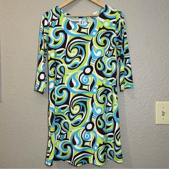 Shane Lee Inc. Retro A-line dress. 3/4 sleeves. Women’s size Medium - Picture 2 of 6